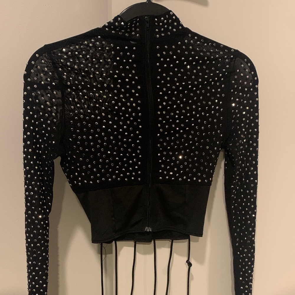 Black Bedazzle Top